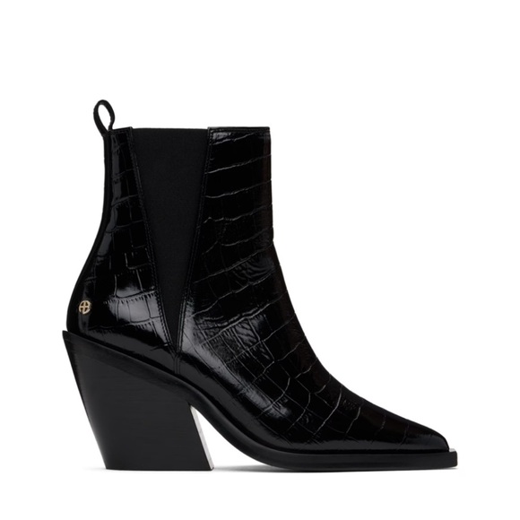 Anine Bing Bekah Croc Embossed Booties - Picture 1 of 10